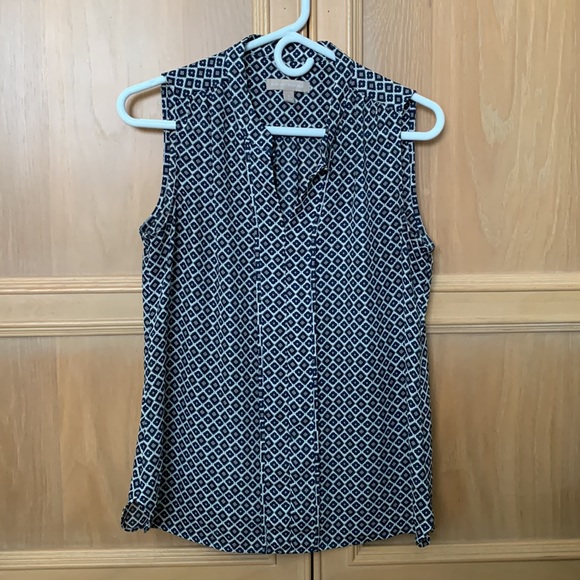 Banana Republic tank blouse size S - Navy and white - Picture 1 of 3